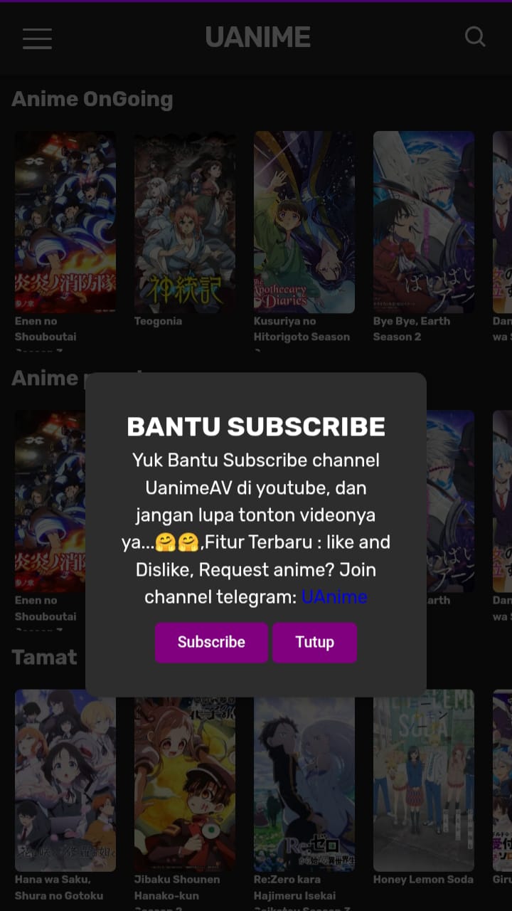 UAnime Screenshot Home